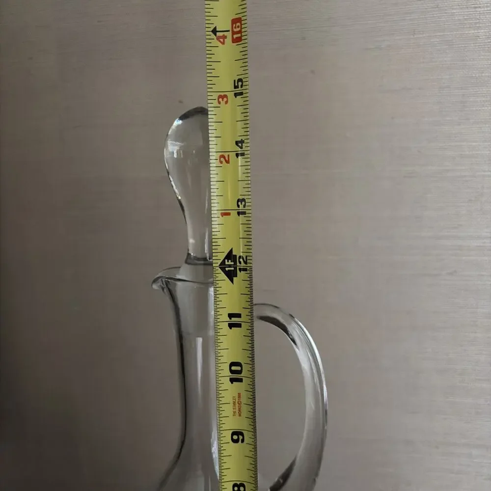 Vintage Art Glass Wine Floral Etched Decanter